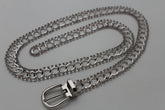 Silver Metal Chain Narrow Hip High Waist Dressy Flirty Belt Women Fahsion S M